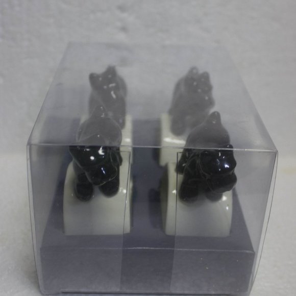 Thomas O'Brian Scottie Puppy Napkin Rings /Set of 4 New in Box - Picture 5 of 6